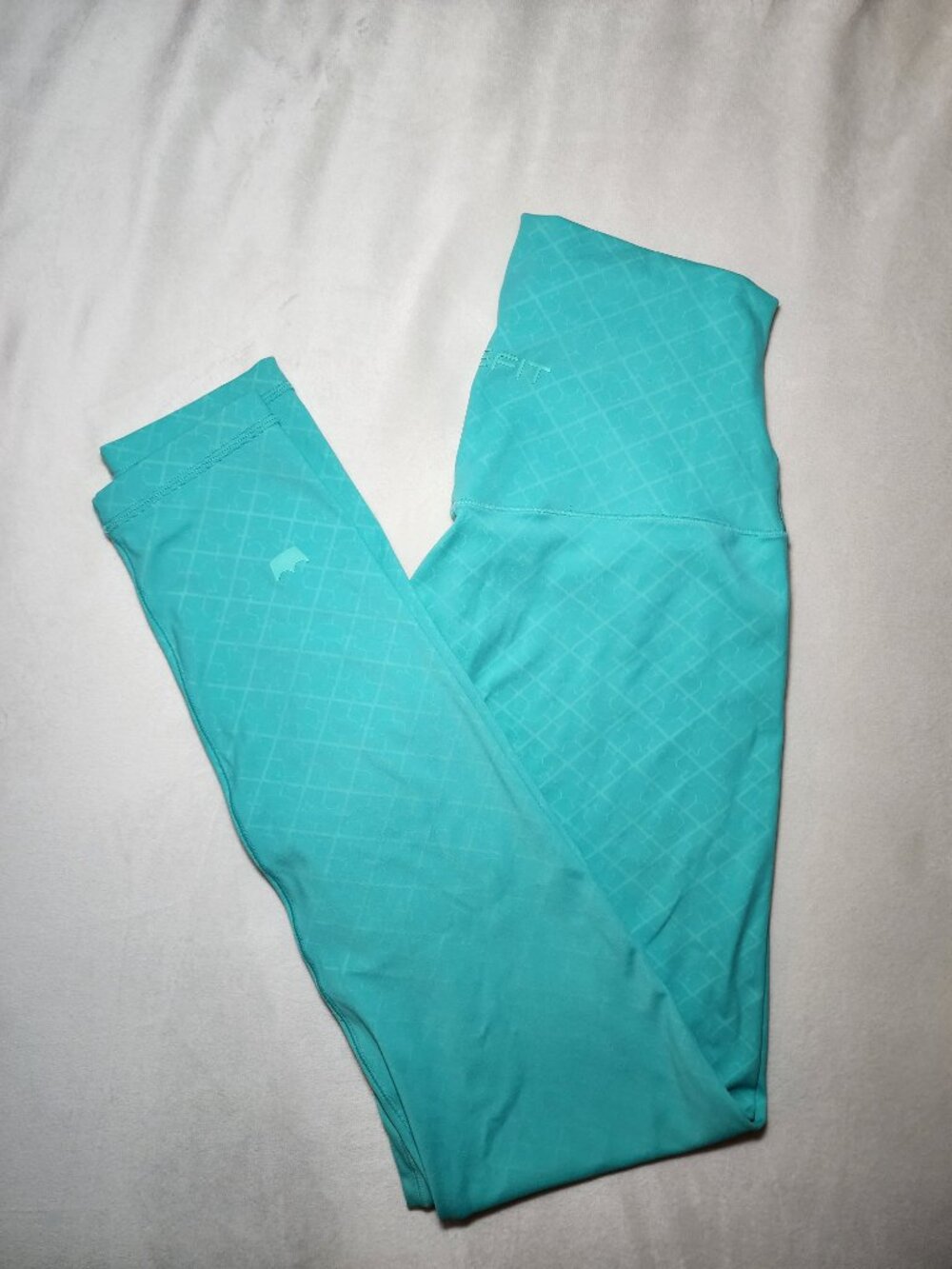 SHEFIT Teal High Waisted Leggings Medium Moisture Wicking Activewear - Picture 9 of 10